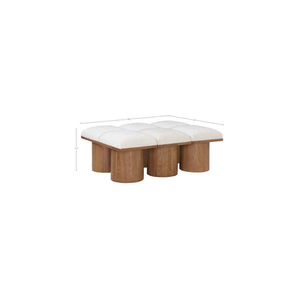 Pavilion Cream Boucle Fabric Bench