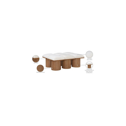 Pavilion Cream Boucle Fabric Bench