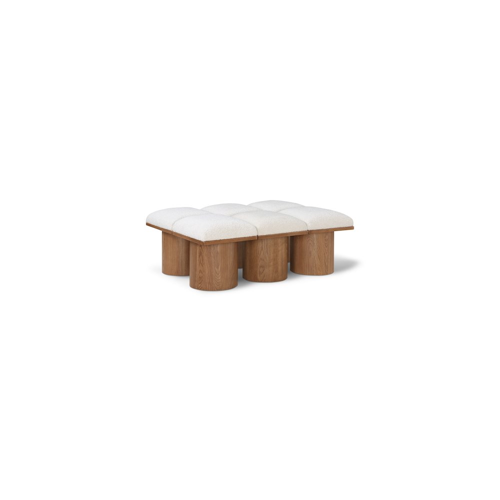 Pavilion Cream Boucle Fabric Bench