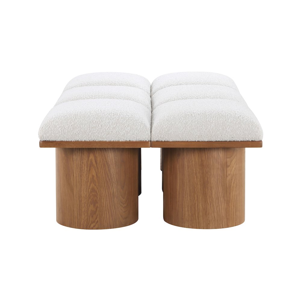Pavilion Cream Boucle Fabric Bench