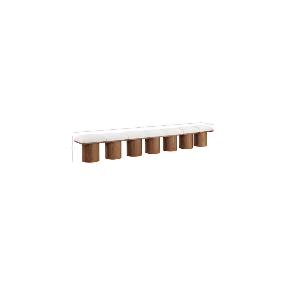 Pavilion Cream Boucle Fabric Bench