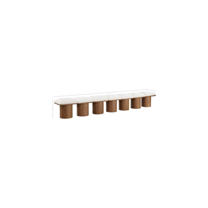 Pavilion Cream Boucle Fabric Bench