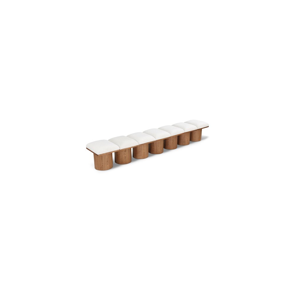 Pavilion Cream Boucle Fabric Bench