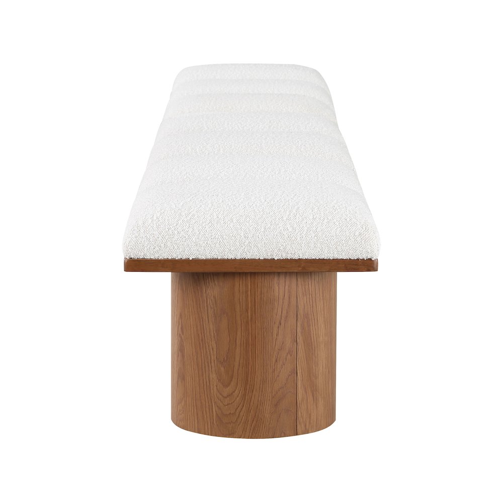 Pavilion Cream Boucle Fabric Bench
