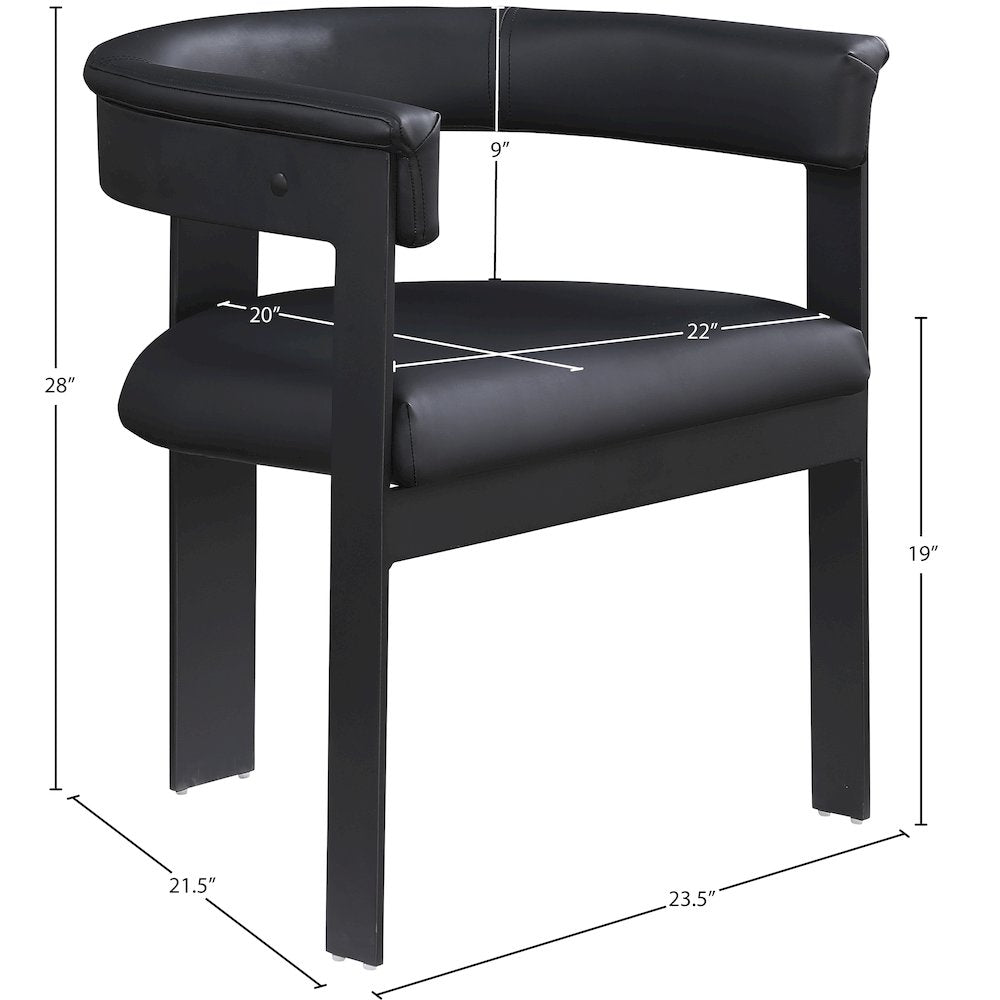 Romeo Black Vegan Leather Dining Chair, Set of 2