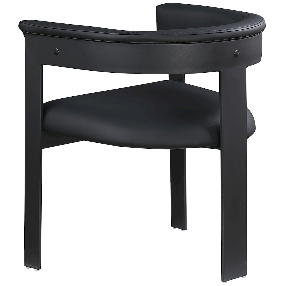 Romeo Black Vegan Leather Dining Chair, Set of 2