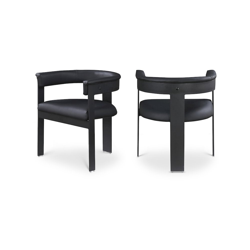Romeo Black Vegan Leather Dining Chair, Set of 2
