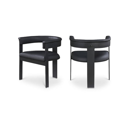 Romeo Black Vegan Leather Dining Chair, Set of 2