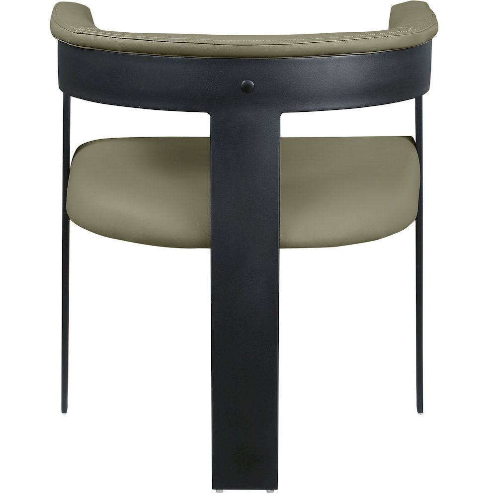 Romeo Olive Green Vegan Leather Dining Chair, Set of 2