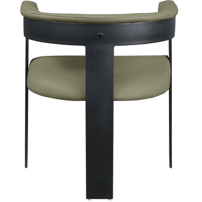 Romeo Olive Green Vegan Leather Dining Chair, Set of 2