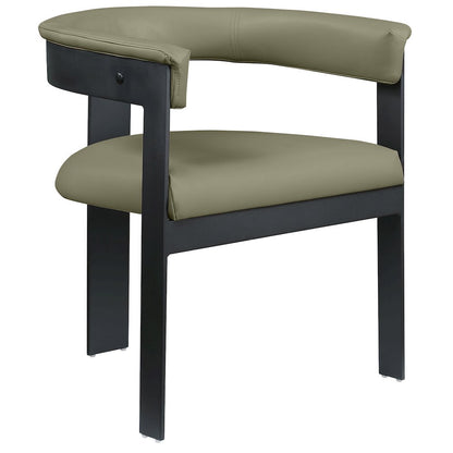 Romeo Olive Green Vegan Leather Dining Chair, Set of 2