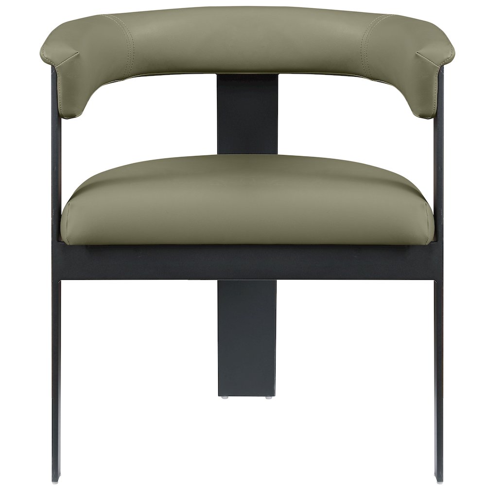 Romeo Olive Green Vegan Leather Dining Chair, Set of 2