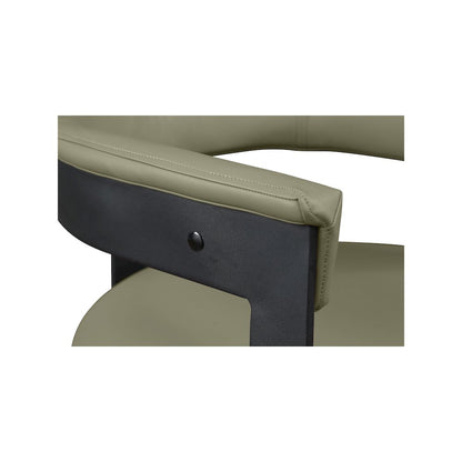 Romeo Olive Green Vegan Leather Dining Chair, Set of 2