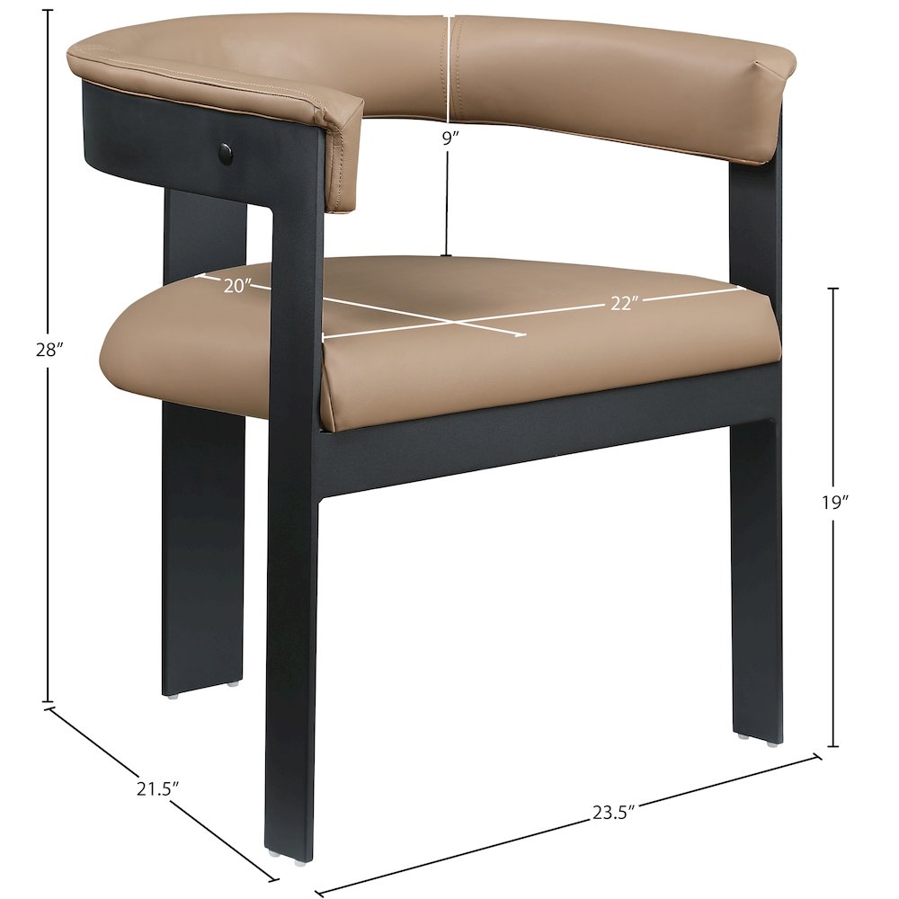 Romeo Tan Vegan Leather Dining Chair, Set of 2