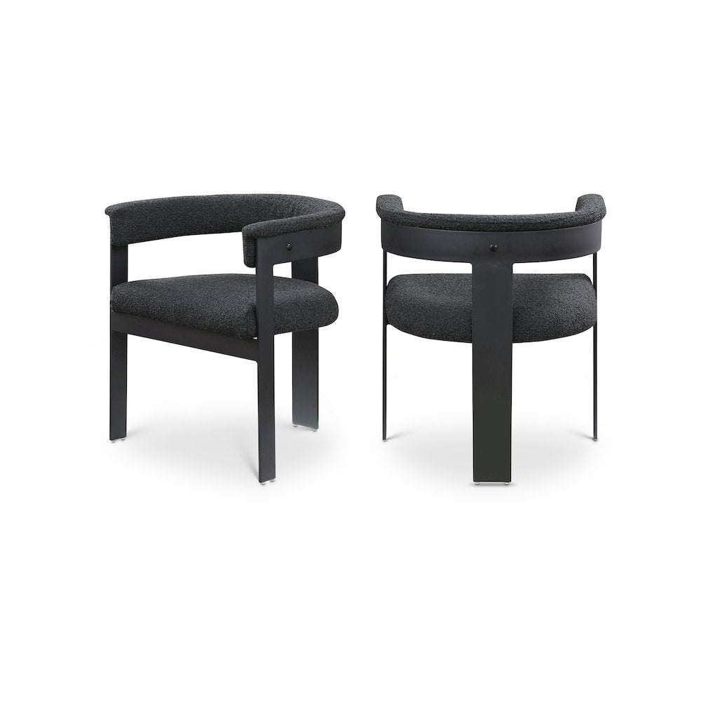 Romeo Black Boucle Fabric Dining Chair, Set of 2