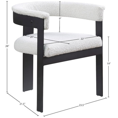 Romeo Cream Boucle Fabric Dining Chair, Set of 2