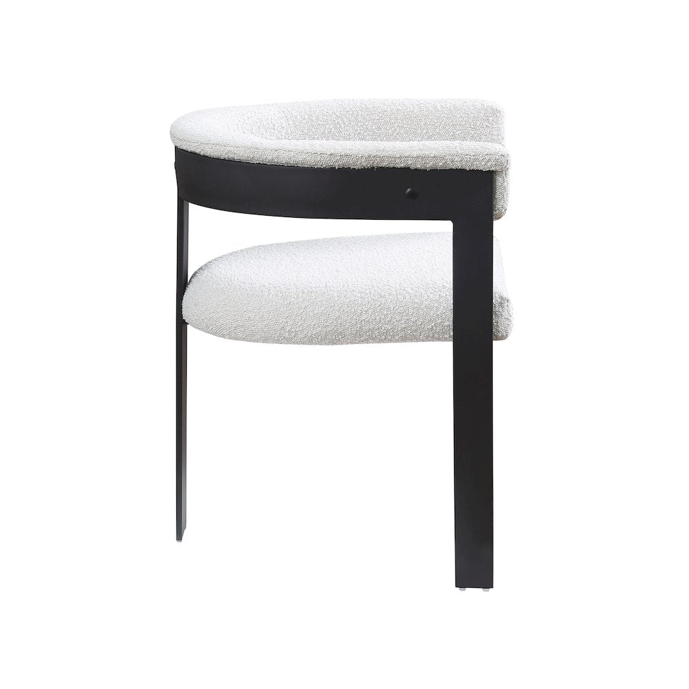 Romeo Cream Boucle Fabric Dining Chair, Set of 2