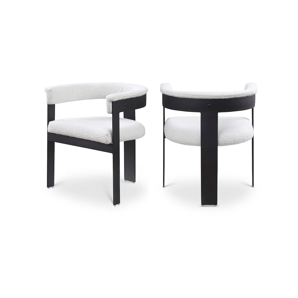Romeo Cream Boucle Fabric Dining Chair, Set of 2