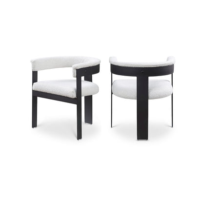 Romeo Cream Boucle Fabric Dining Chair, Set of 2
