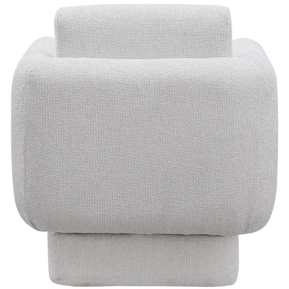 Alessandra Cream Chenille Fabric Swivel Accent Chair