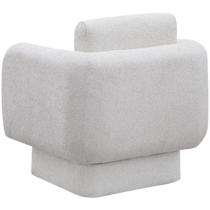 Alessandra Cream Chenille Fabric Swivel Accent Chair