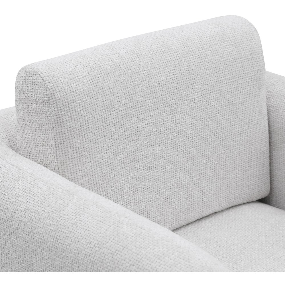 Alessandra Cream Chenille Fabric Swivel Accent Chair