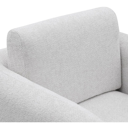 Alessandra Cream Chenille Fabric Swivel Accent Chair