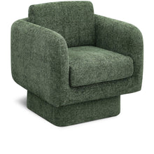 Alessandra Green Chenille Fabric Swivel Accent Chair