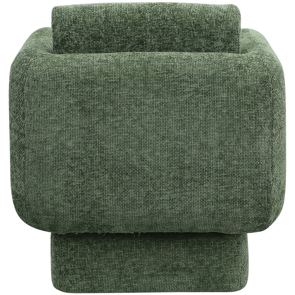 Alessandra Green Chenille Fabric Swivel Accent Chair