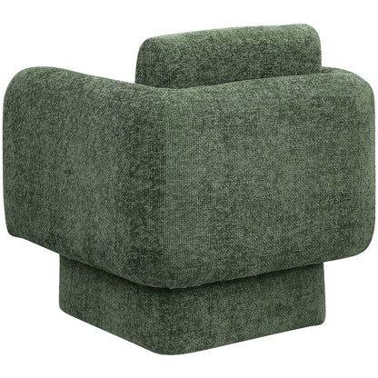 Alessandra Green Chenille Fabric Swivel Accent Chair