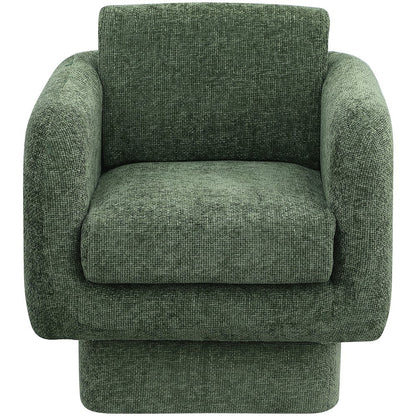 Alessandra Green Chenille Fabric Swivel Accent Chair