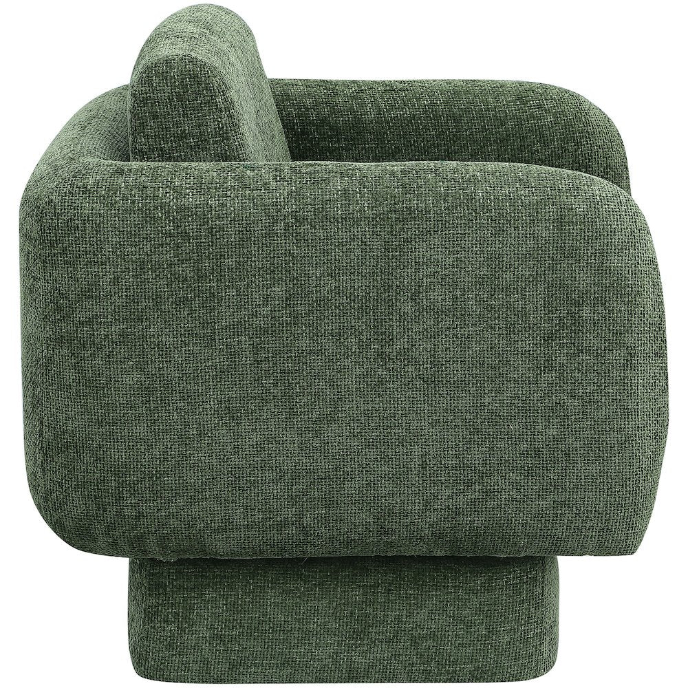 Alessandra Green Chenille Fabric Swivel Accent Chair