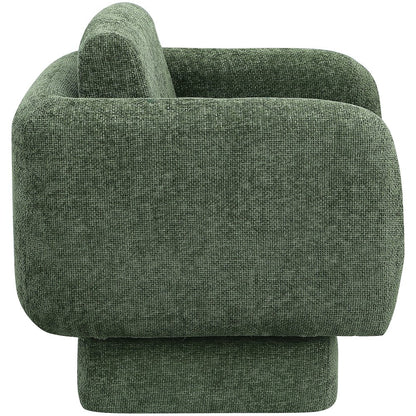 Alessandra Green Chenille Fabric Swivel Accent Chair