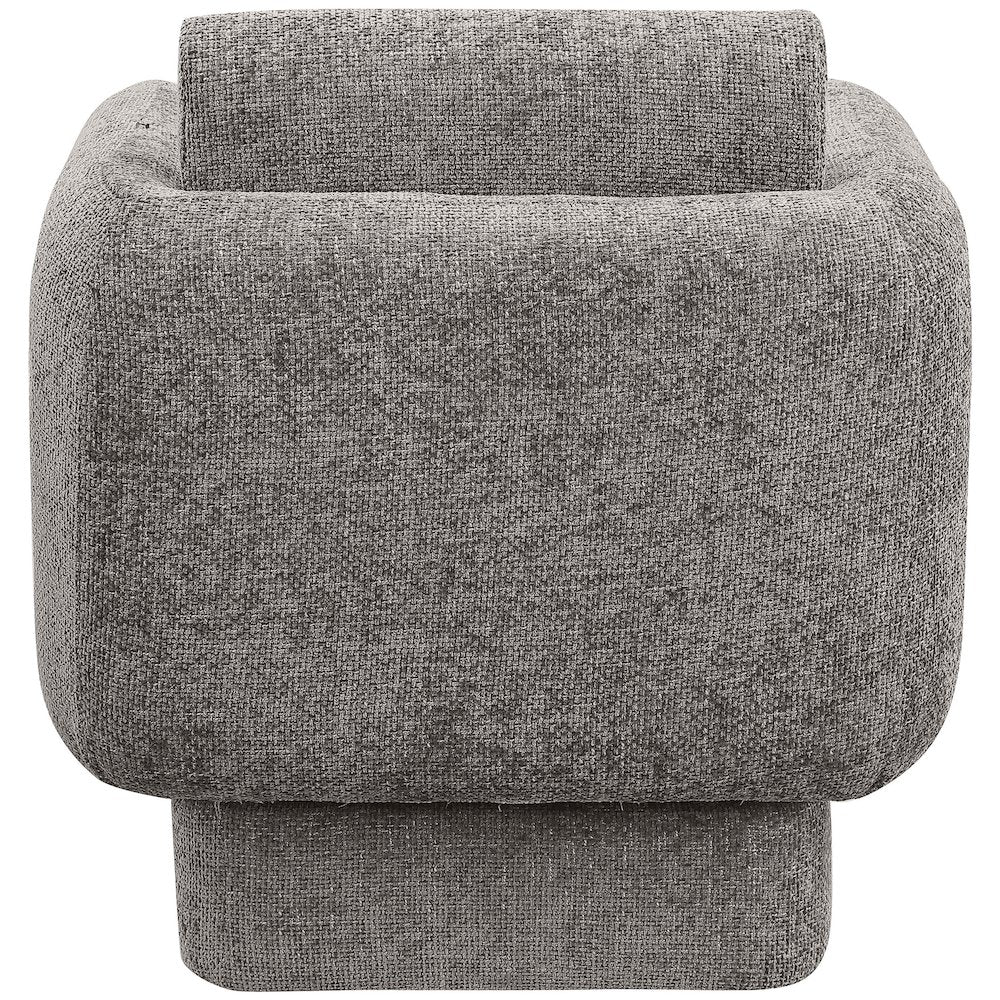 Alessandra Grey Chenille Fabric Swivel Accent Chair