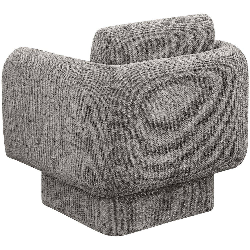 Alessandra Grey Chenille Fabric Swivel Accent Chair