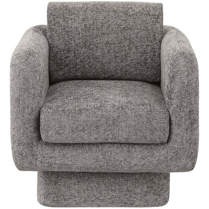 Alessandra Grey Chenille Fabric Swivel Accent Chair
