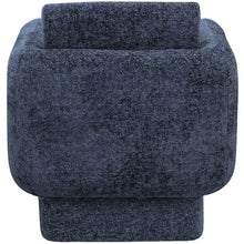 Alessandra Navy Chenille Fabric Swivel Accent Chair