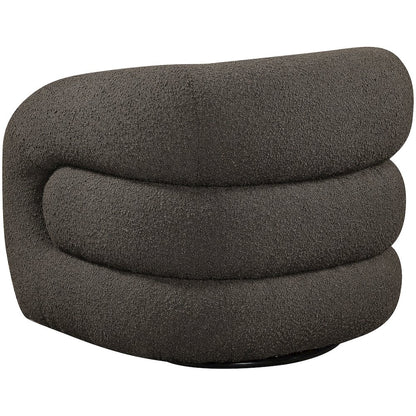 Roxbury Brown Boucle Fabric Swivel Accent Chair