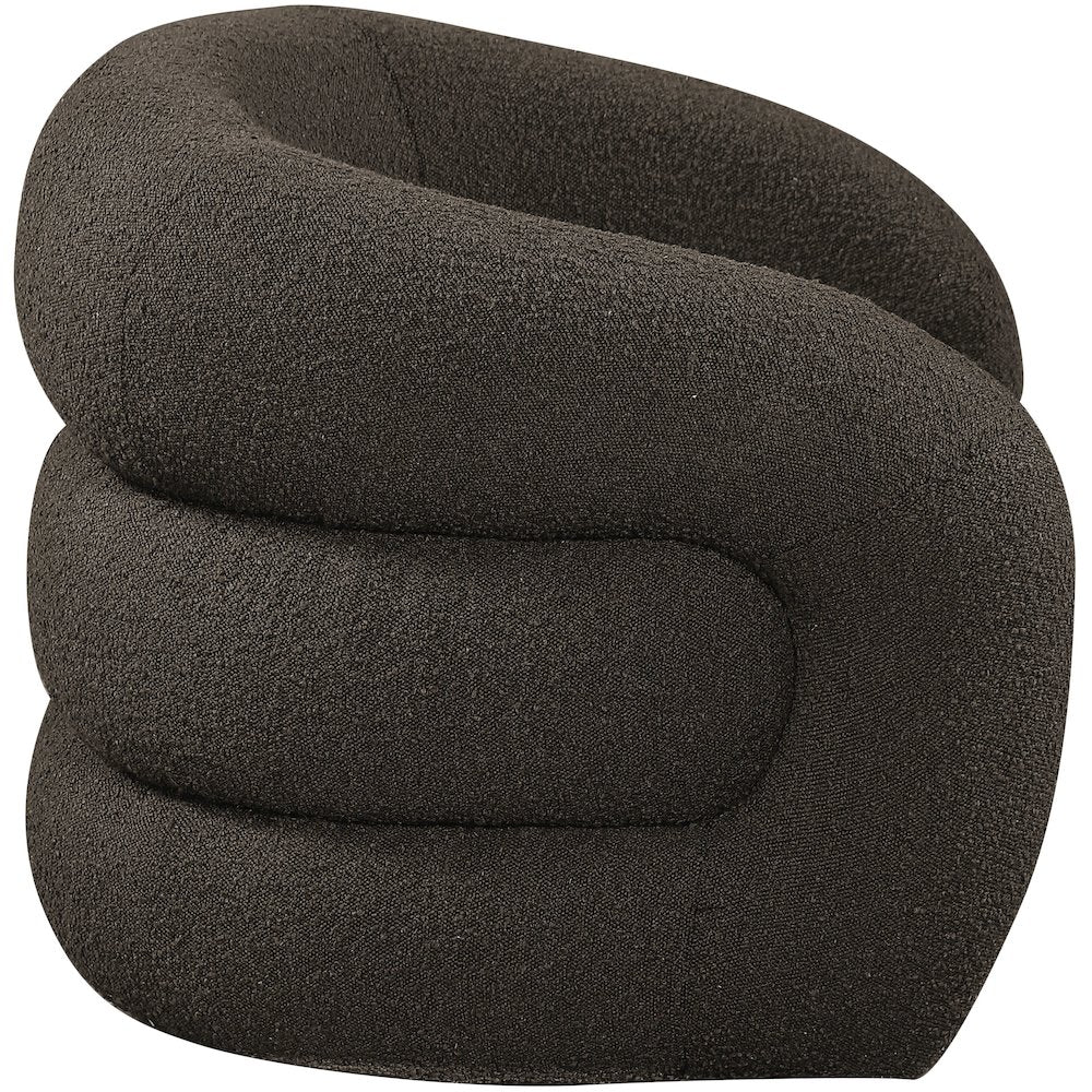 Roxbury Brown Boucle Fabric Swivel Accent Chair