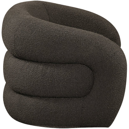 Roxbury Brown Boucle Fabric Swivel Accent Chair
