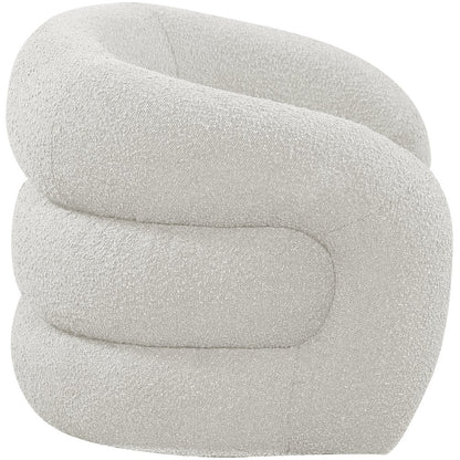 Roxbury Cream Boucle Fabric Swivel Accent Chair