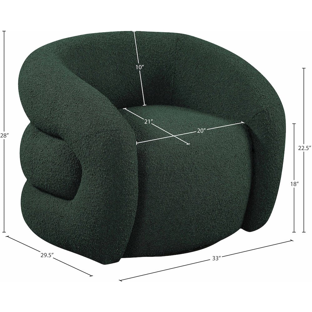 Roxbury Green Boucle Fabric Swivel Accent Chair