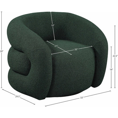 Roxbury Green Boucle Fabric Swivel Accent Chair