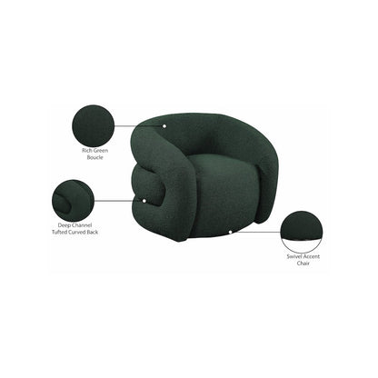 Roxbury Green Boucle Fabric Swivel Accent Chair