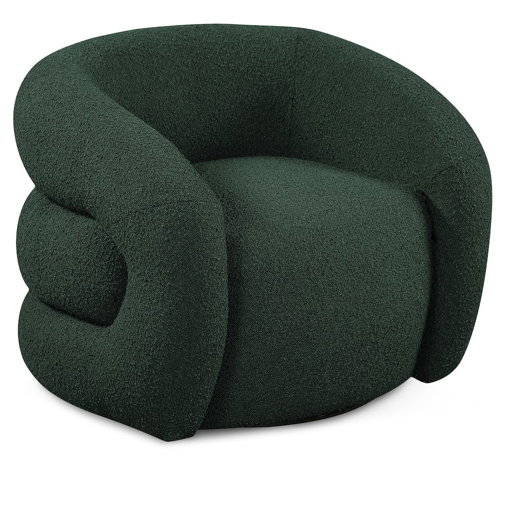 Roxbury Green Boucle Fabric Swivel Accent Chair