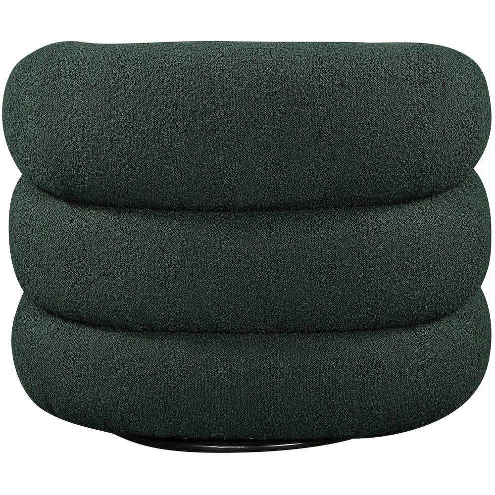 Roxbury Green Boucle Fabric Swivel Accent Chair