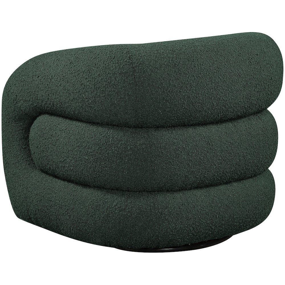 Roxbury Green Boucle Fabric Swivel Accent Chair