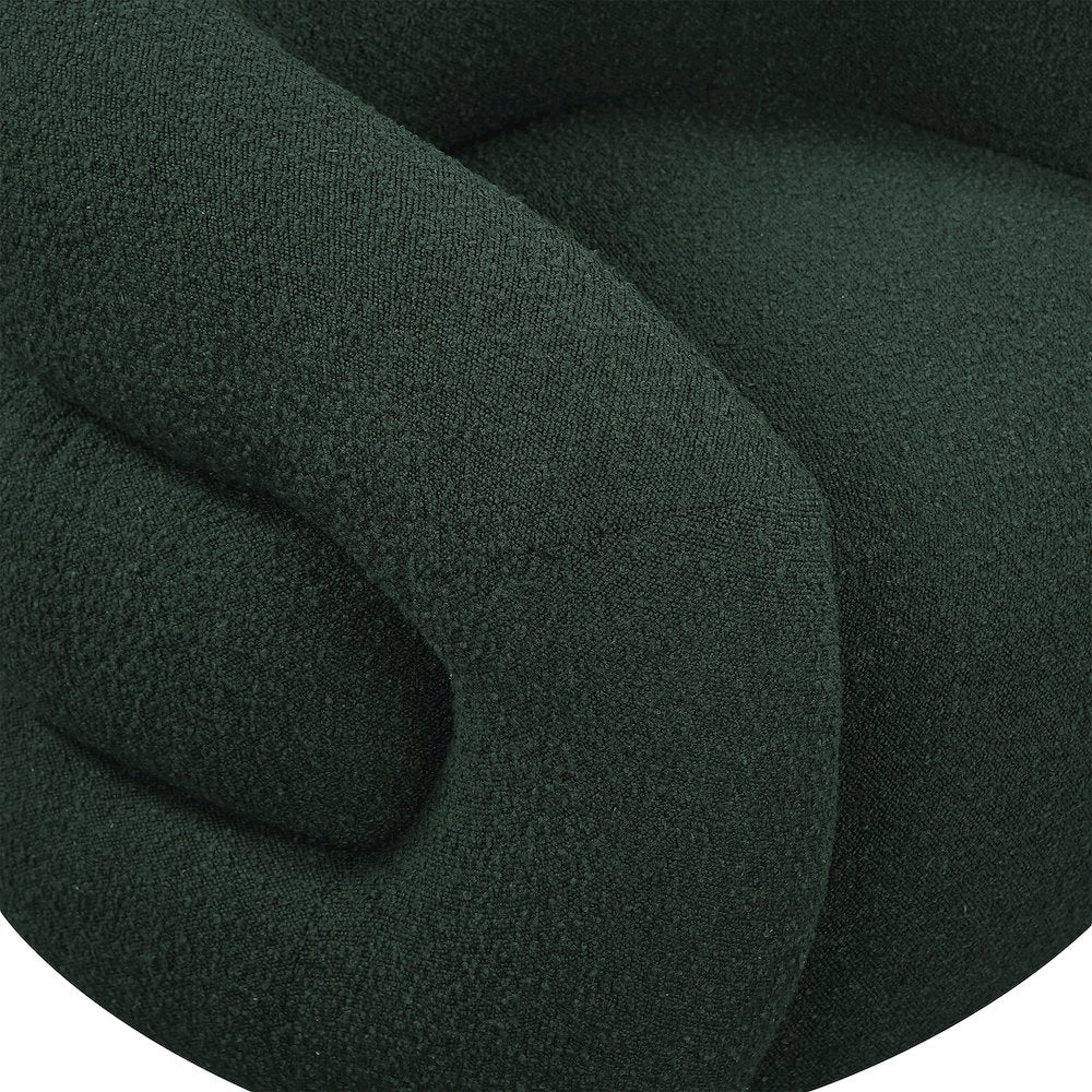 Roxbury Green Boucle Fabric Swivel Accent Chair