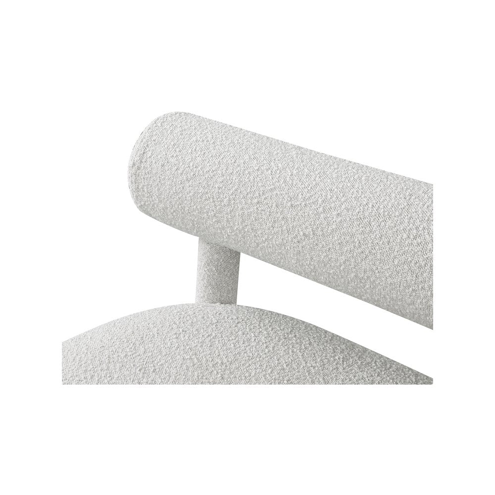 Parlor Cream Boucle Fabric Bench