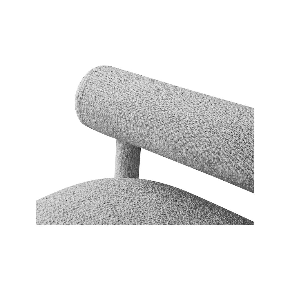 Parlor Grey Boucle Fabric Bench